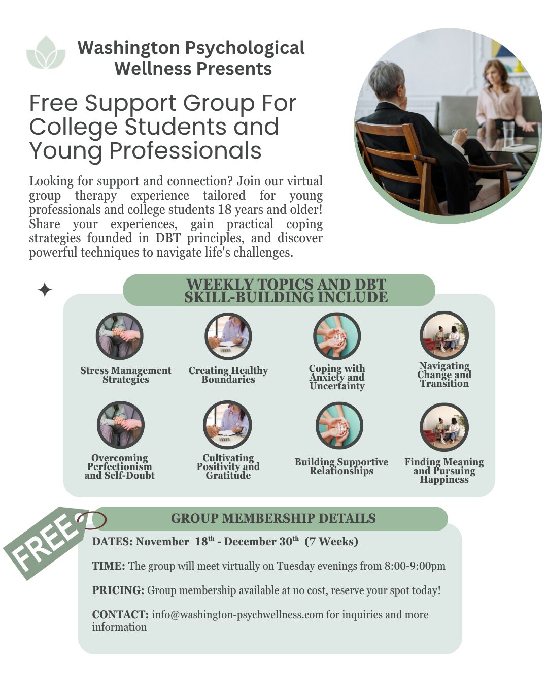 Support Group For College Students and Young Professionals